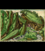 Muleteers in the San Adrian pass  (Braun & Hogenberg. 1598) 