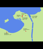 Map of early population centres in San Sebastián.