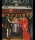 View of “Los esponsales” (Francisco de Mendieta, beginning of the 17th century) ons which deals fully with sorcerers and witchcraft" (Pierre de Lancre.1612) Picture of King Philip II's visit to San Sebastián. 